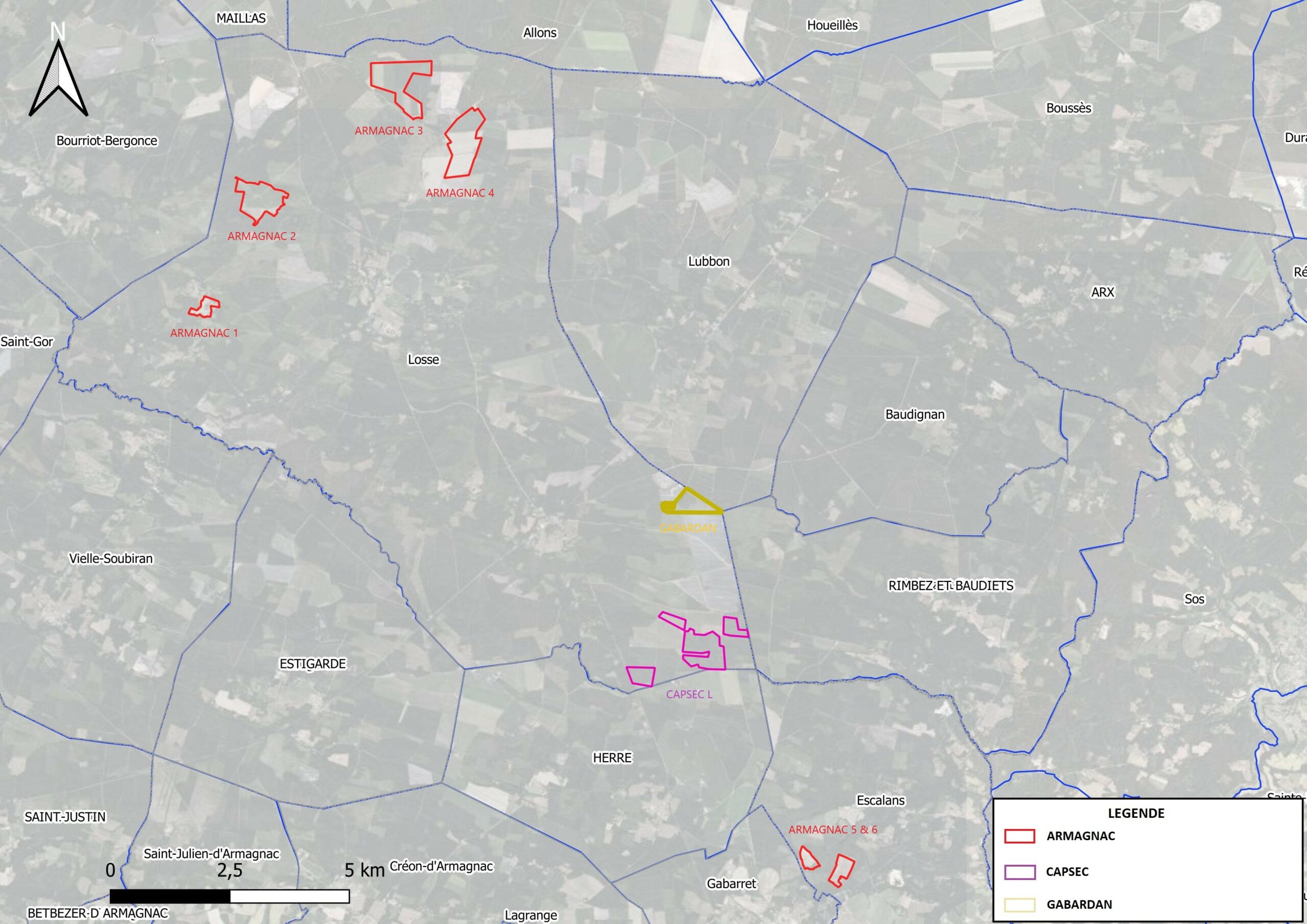 Zone d'implantation Projet agrivoltaïque des Landes d'Armagnac